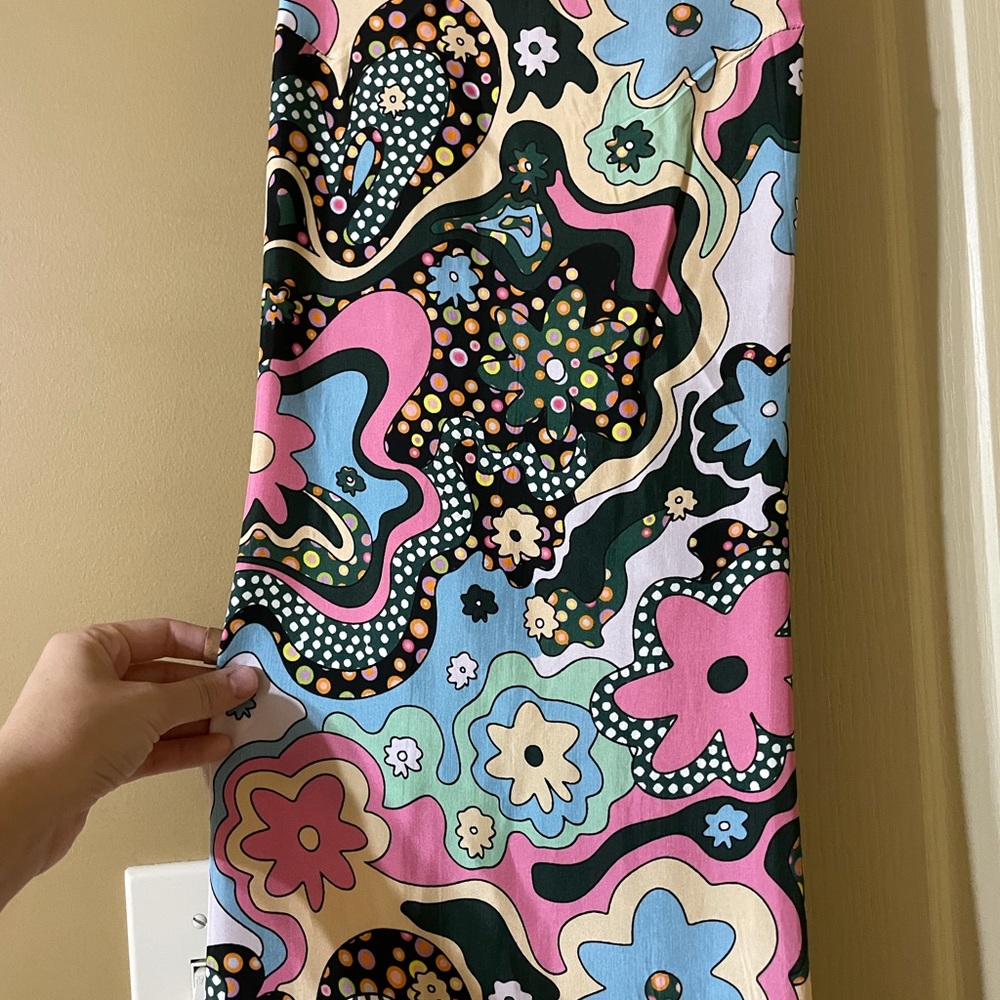 Floral silk maxi tulipan dress - Picture 5 of 6